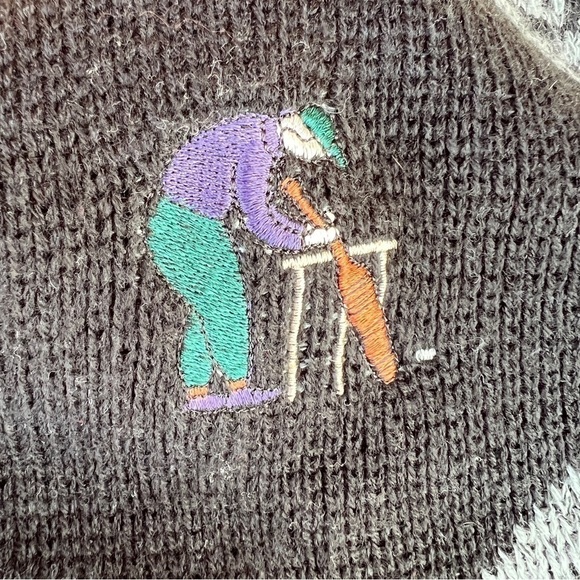 Vintage 90s Grandpa Dad Knit Crewneck Pullover Sweater - Picture 4 of 12